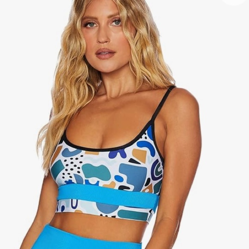 NWT Beach Riot Eva Cool Abstract Bikini Top - XL